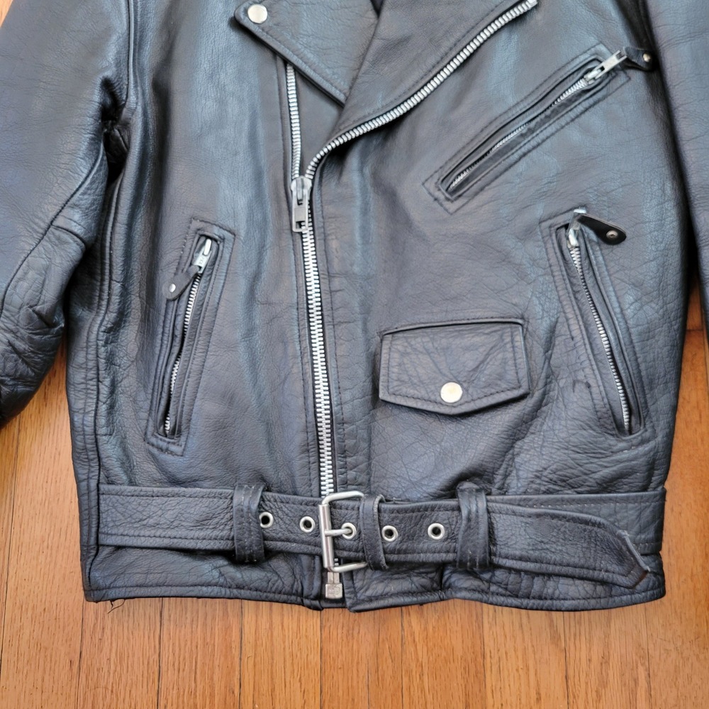 Event Leather Motorcycle Jacket M Black Thinsulate Lined Biker Bomber Gorpcore - Picture 7 of 11